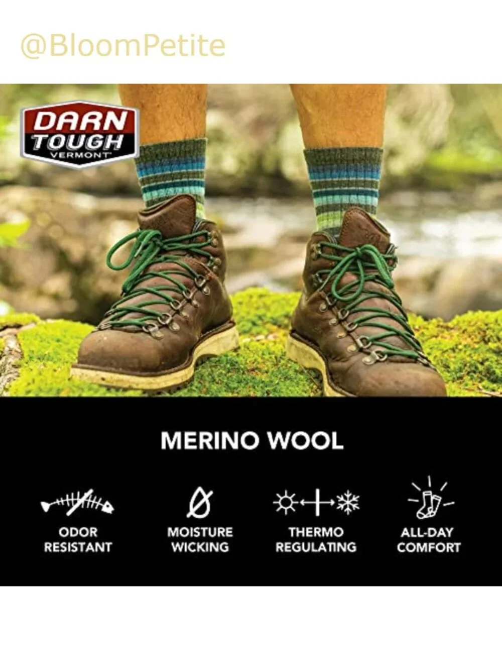 Midweight Merino Wool Micro Crew Hiking Sock with Cushion